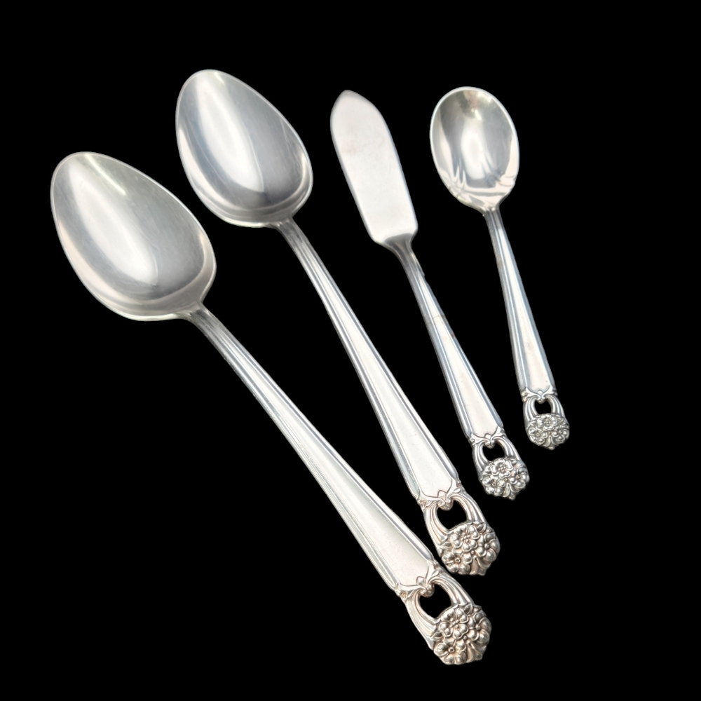 1847 Rogers Bros. Silverplate Serving Spoons Sugar Spoon Butter Pat Knife